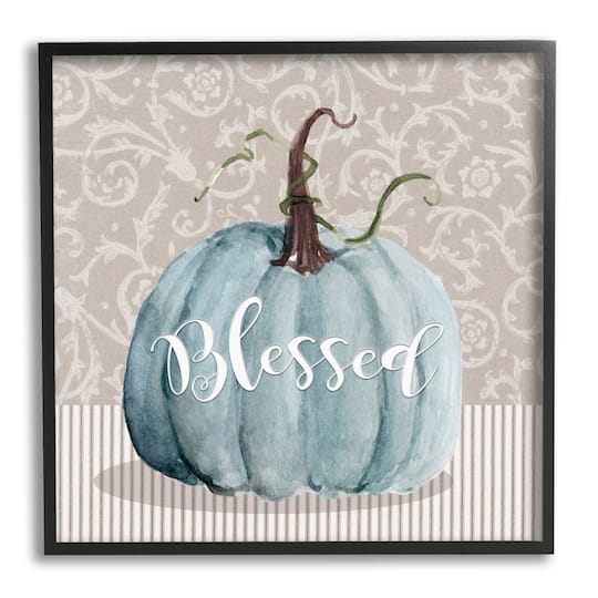 Stupell Industries Seasonal Blessed Pumpkin Patterned Framed Giclee Art